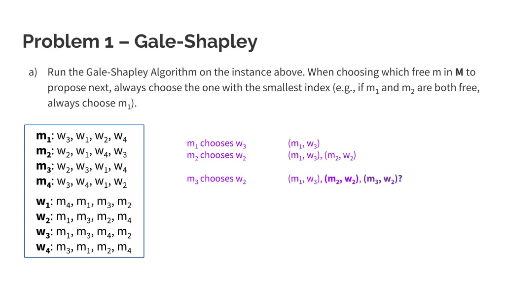 problem 1 gale shapley 3