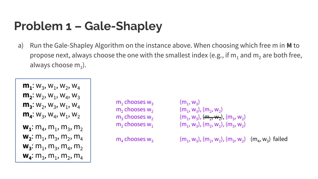 problem 1 gale shapley 7