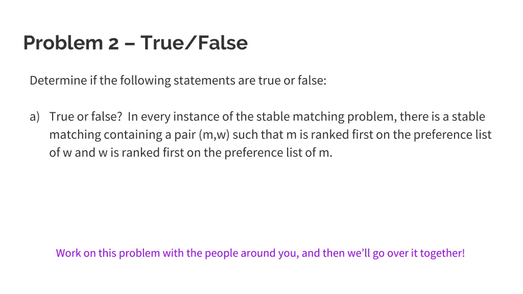 problem 2 true false