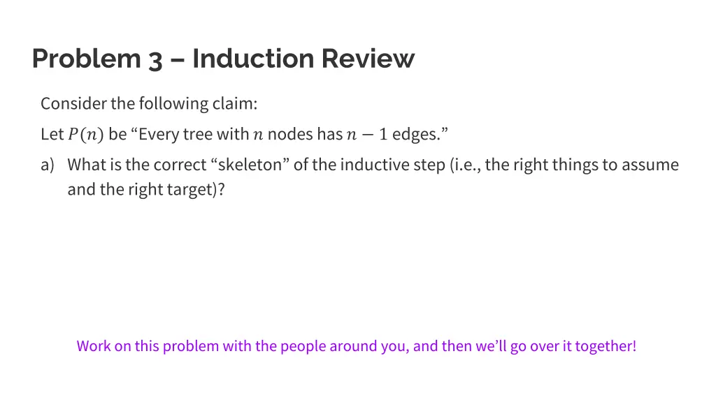 problem 3 induction review 1