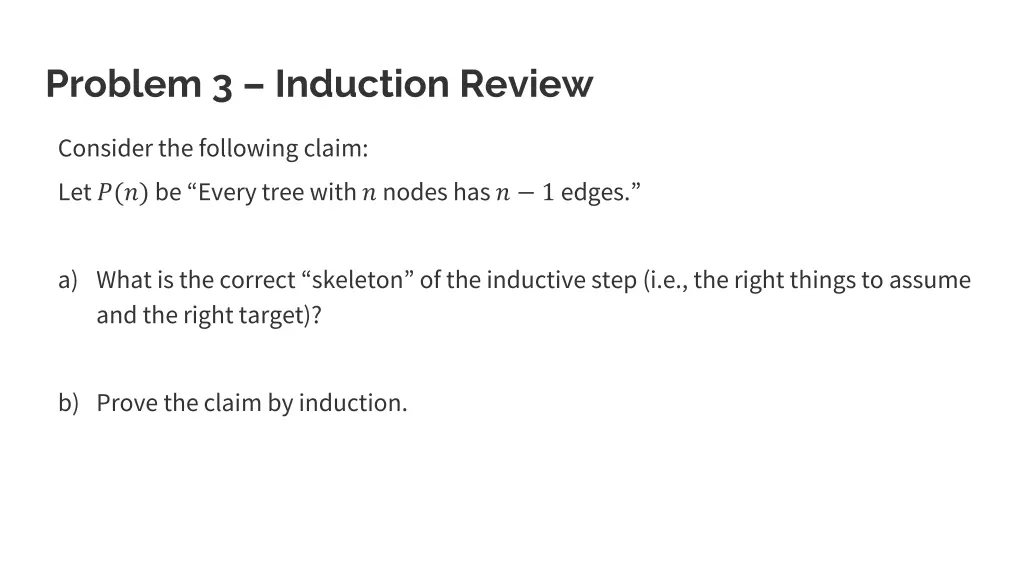 problem 3 induction review