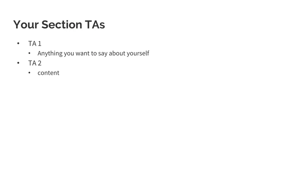 your section tas