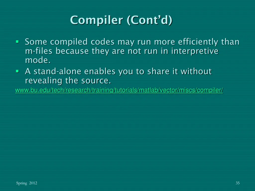 compiler cont d