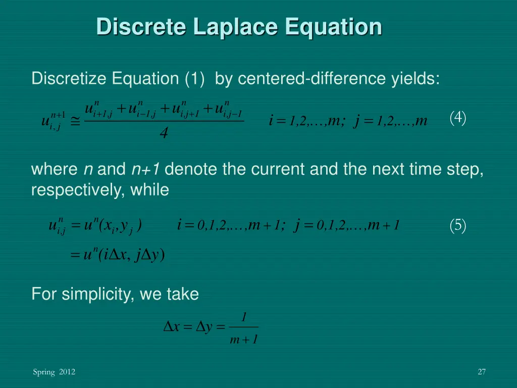 discrete laplace equation