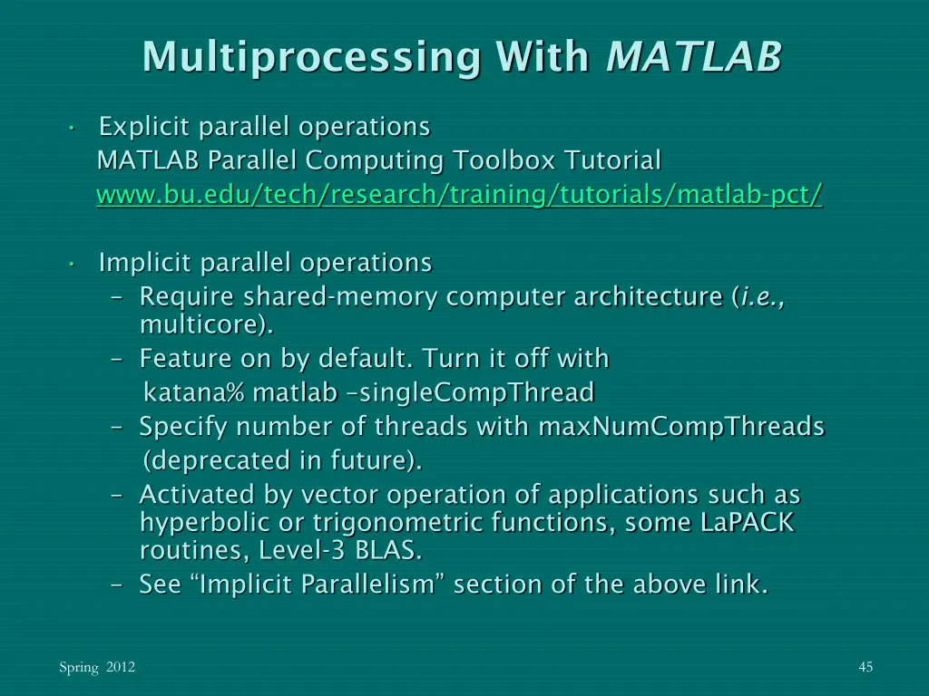multiprocessing with matlab