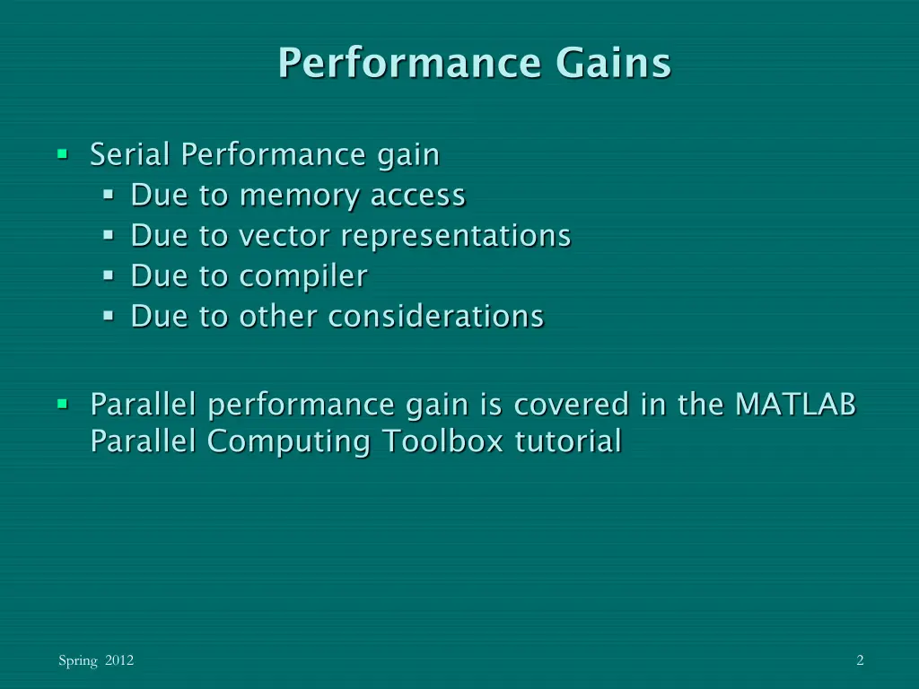 performance gains
