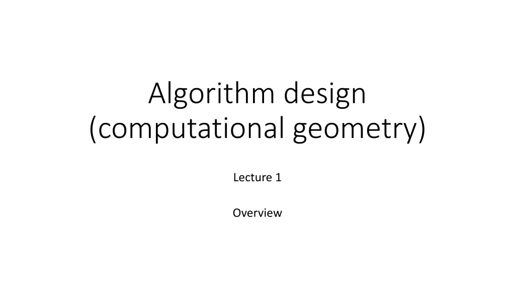 algorithm design computational geometry