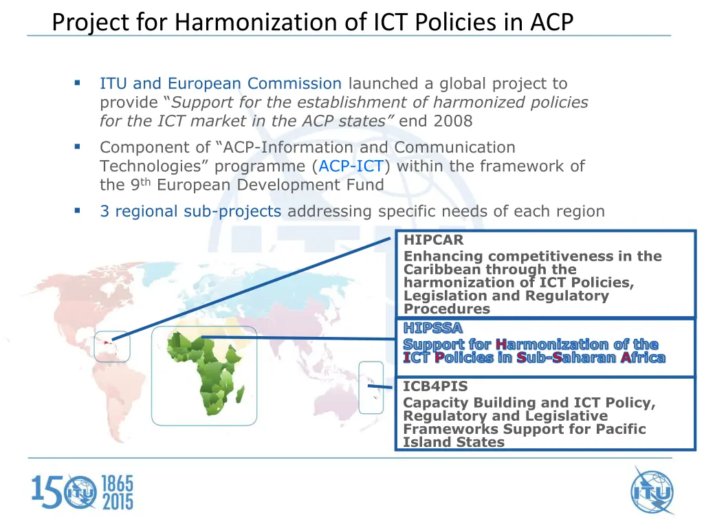 project for harmonization of ict policies in acp