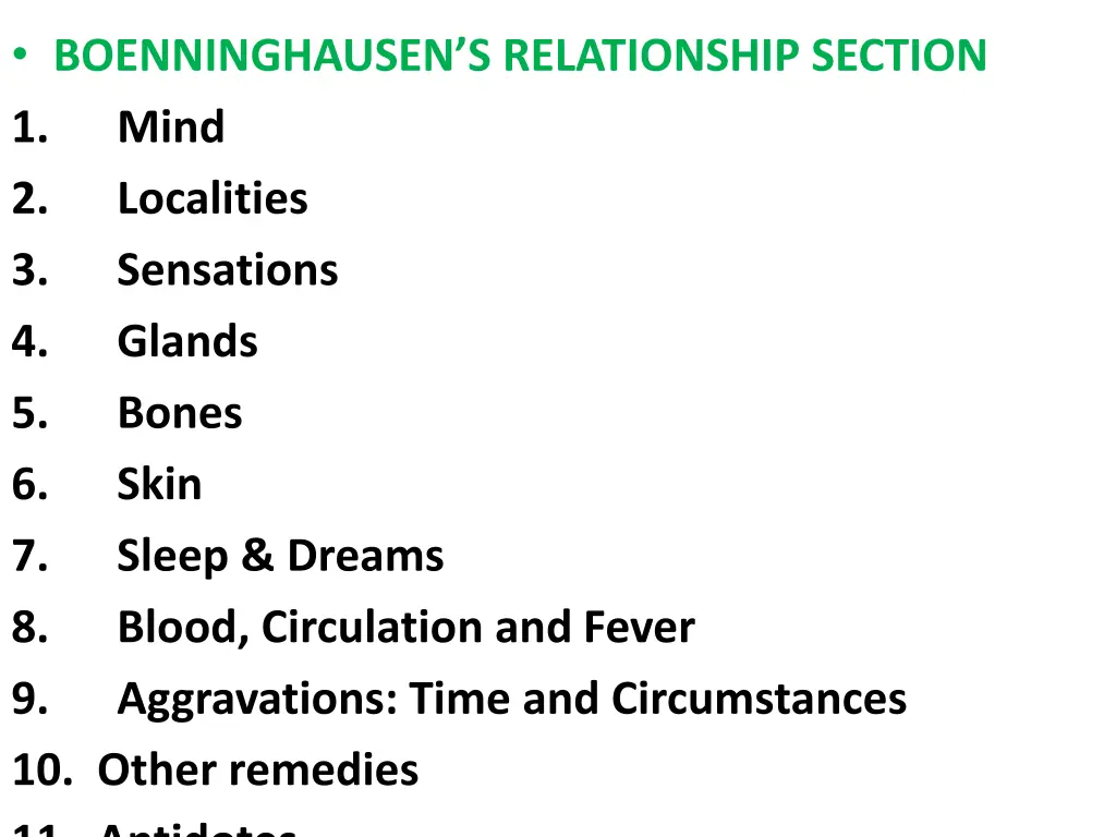 boenninghausen s relationship section 1 mind