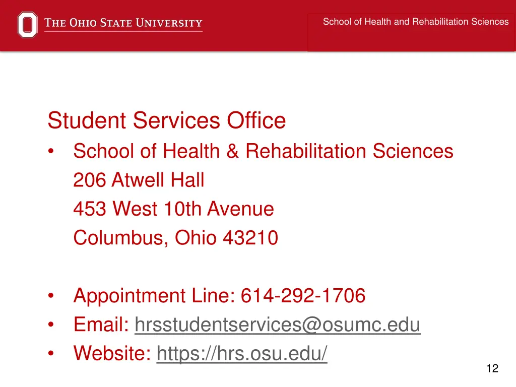 school of health and rehabilitation sciences 2