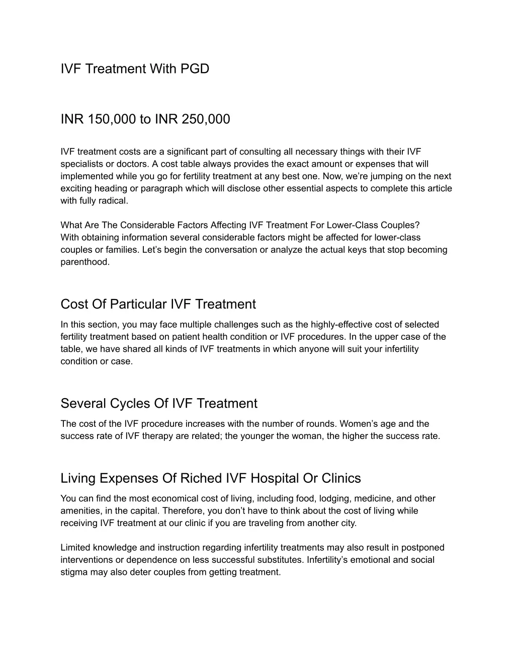 ivf treatment with pgd
