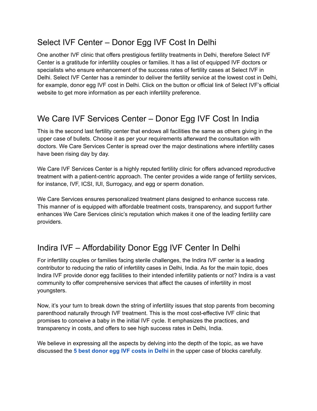 select ivf center donor egg ivf cost in delhi