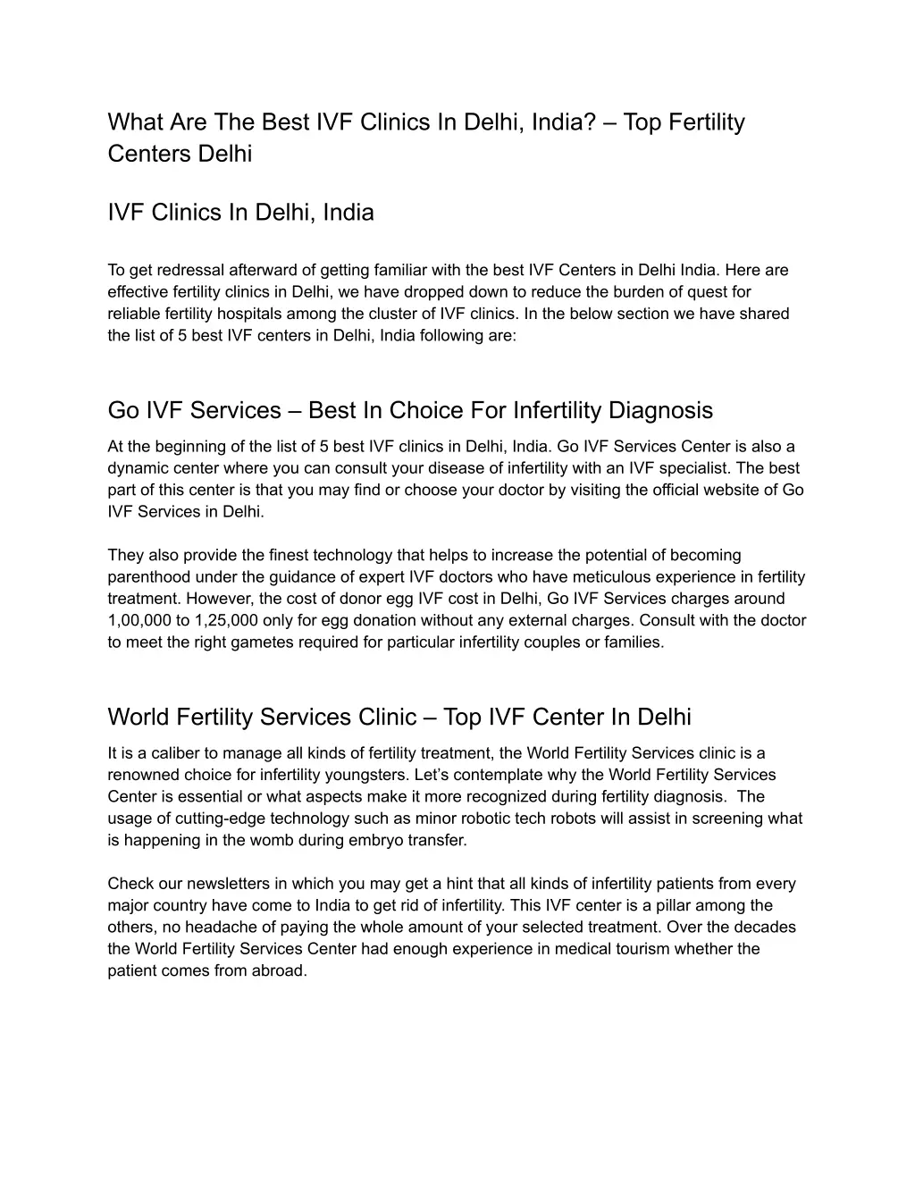 what are the best ivf clinics in delhi india
