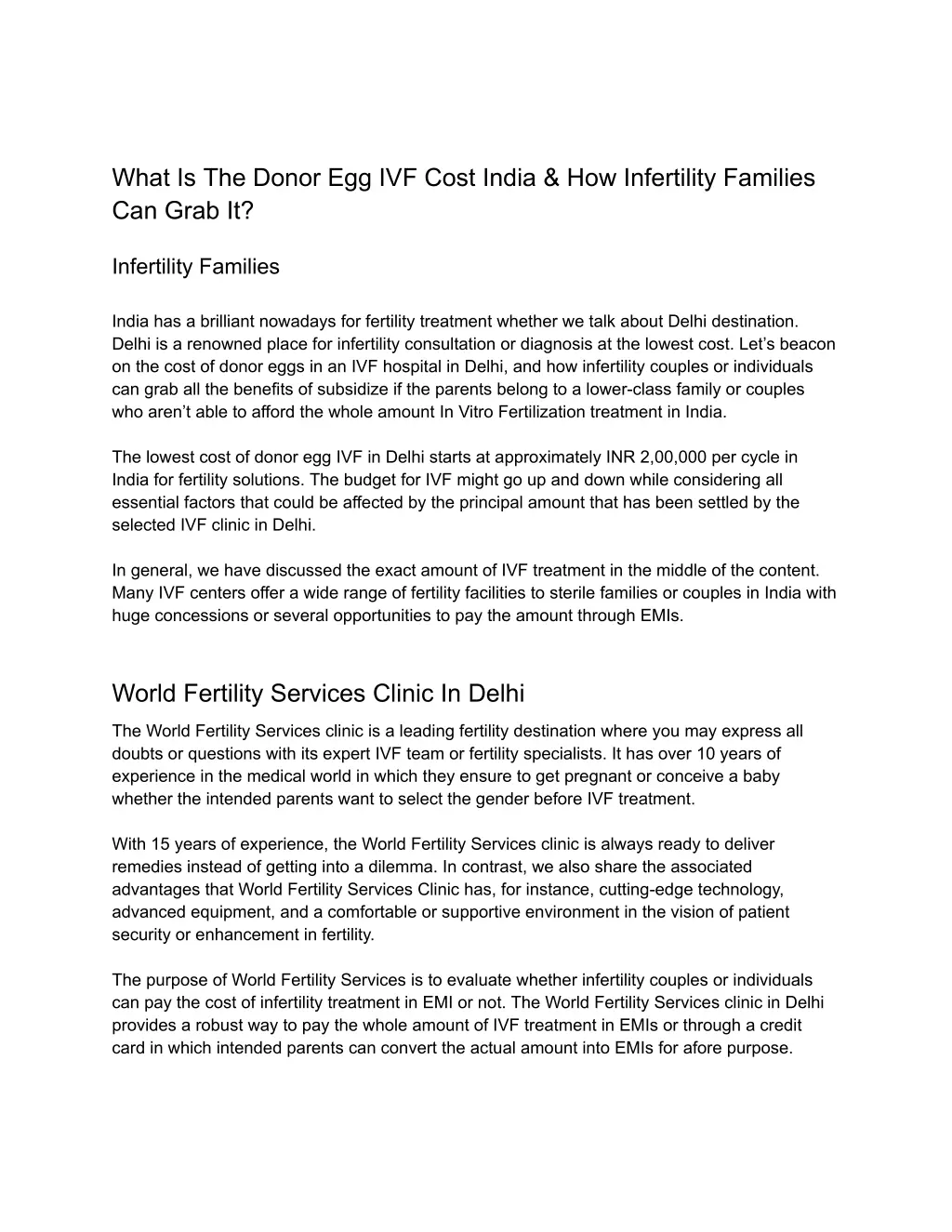 what is the donor egg ivf cost india