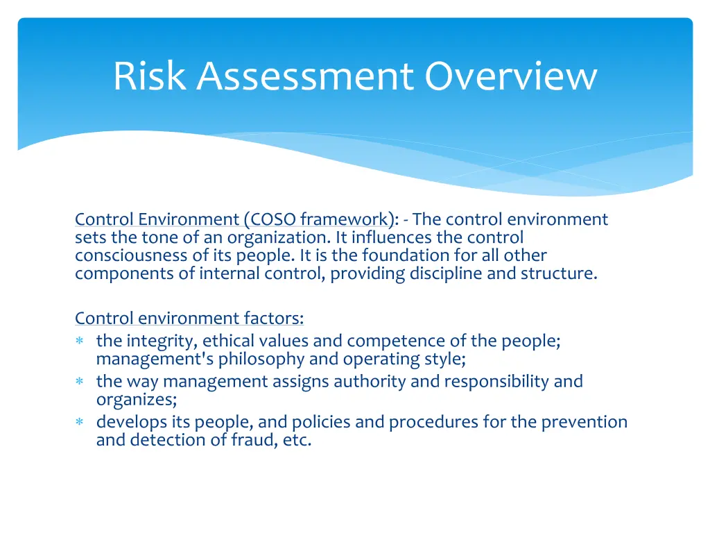 risk assessment overview