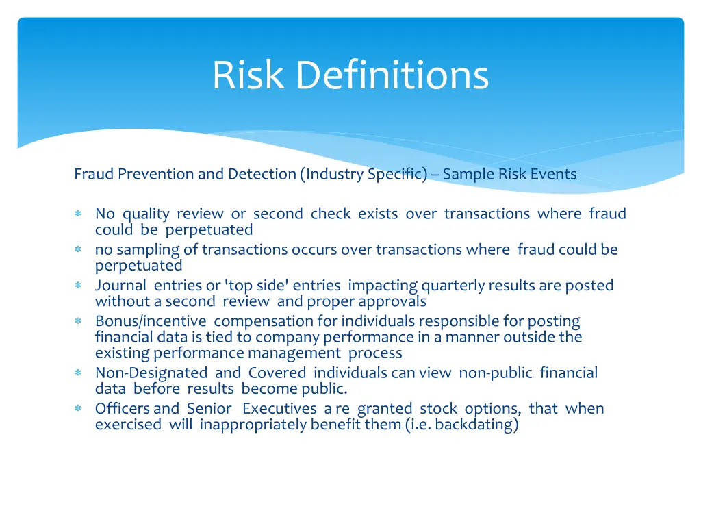 risk definitions 17