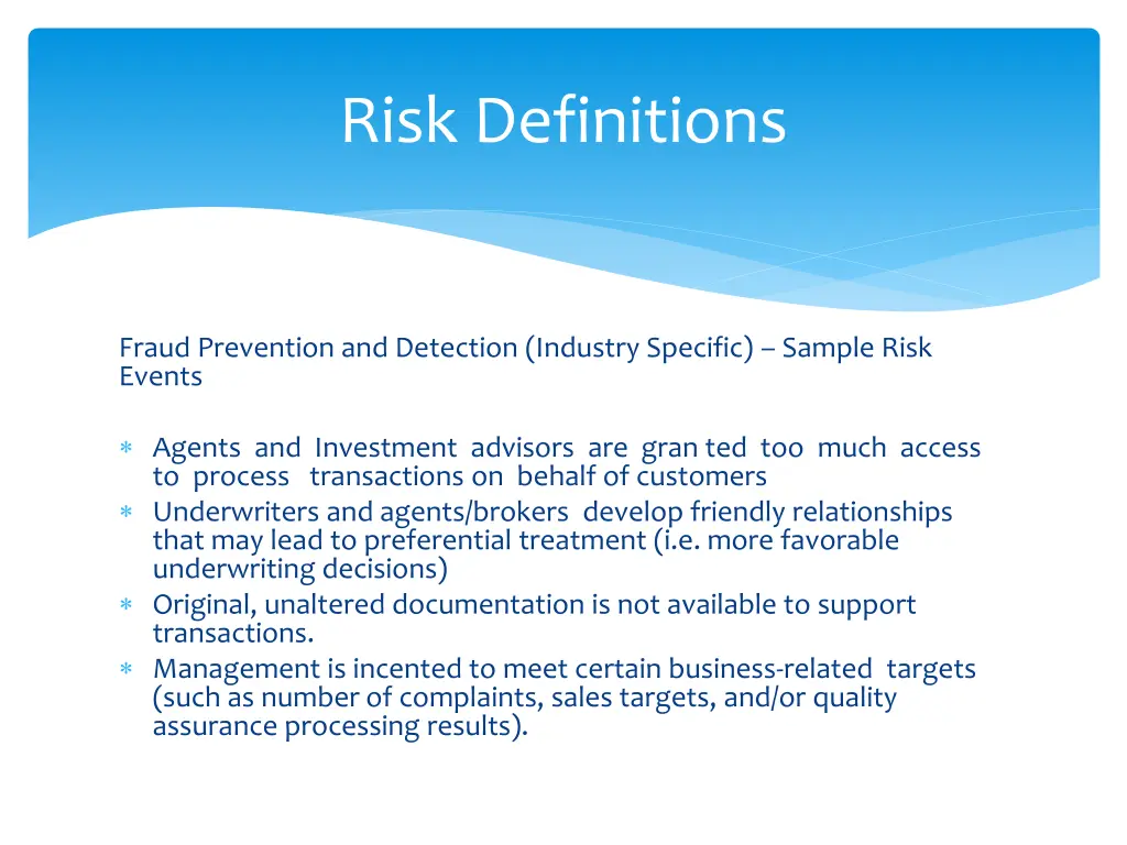 risk definitions 19