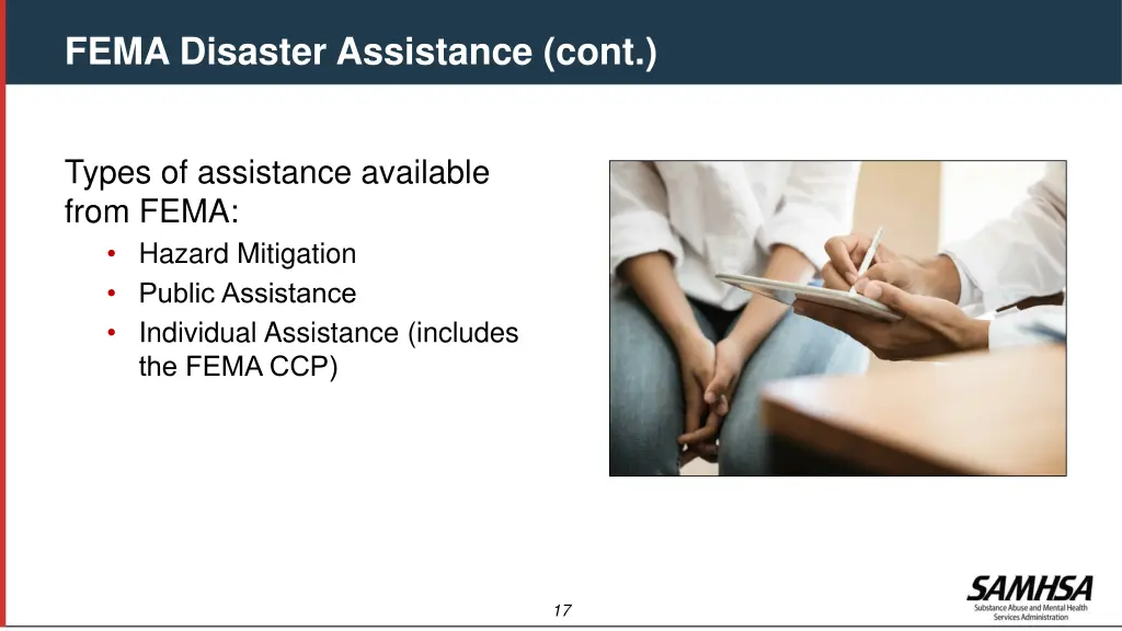 fema disaster assistance cont 1