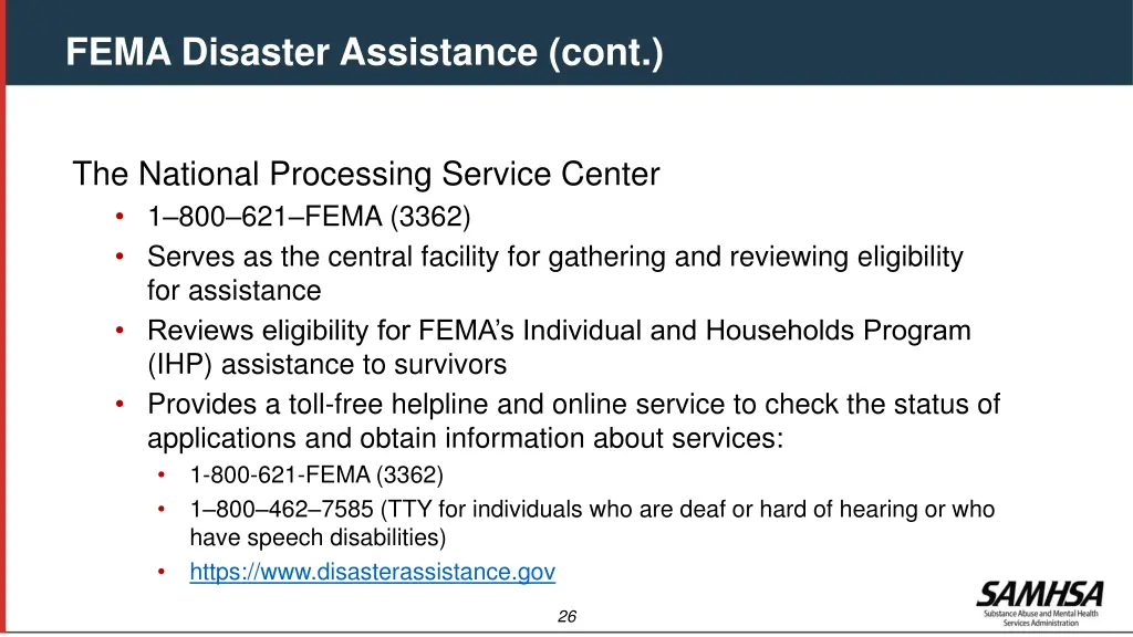 fema disaster assistance cont 10
