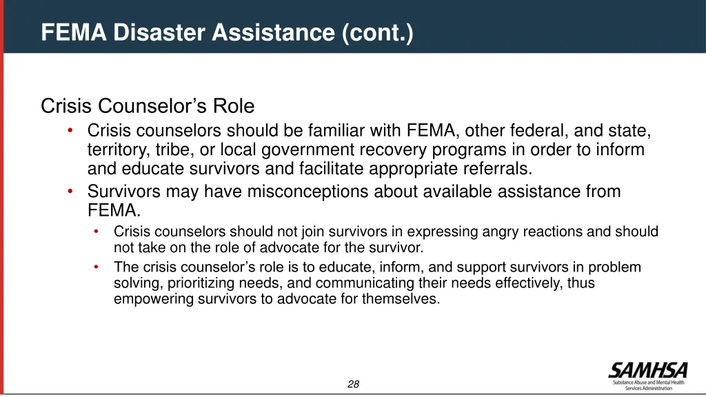 fema disaster assistance cont 12