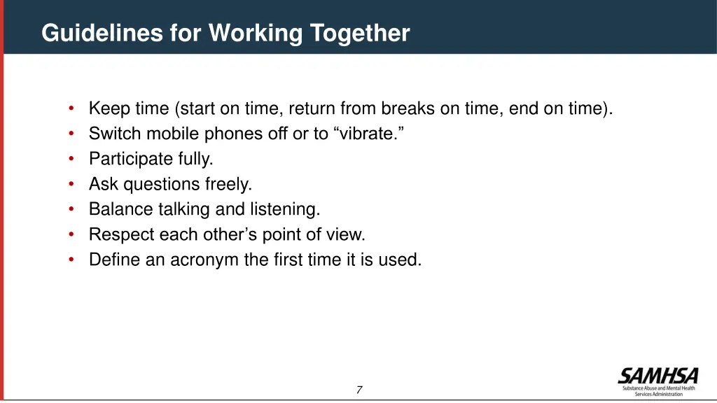 guidelines for working together 1