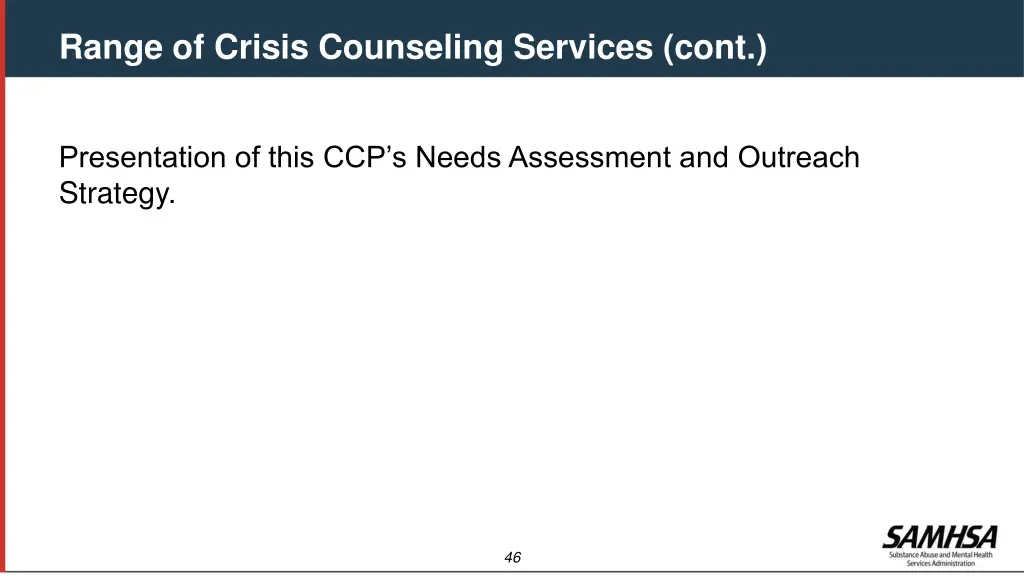 range of crisis counseling services cont 1