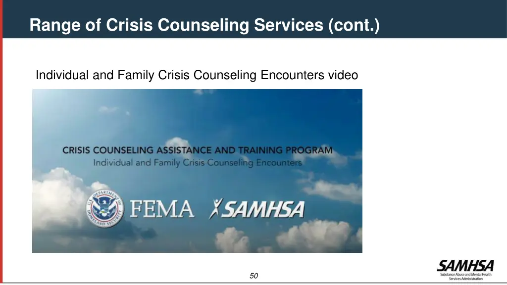 range of crisis counseling services cont 5