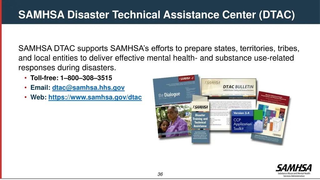 samhsa disaster technical assistance center dtac
