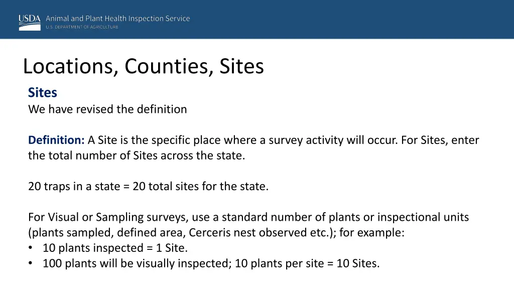 locations counties sites sites we have revised