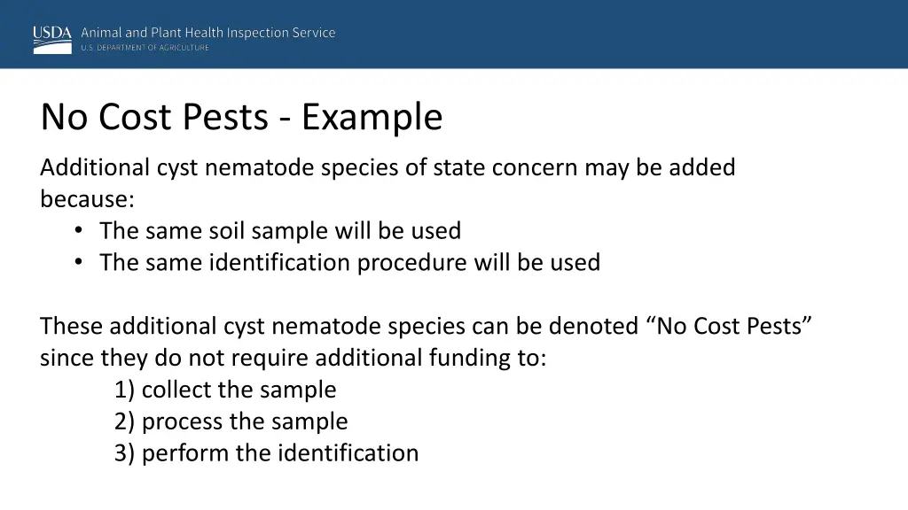 no cost pests example 1