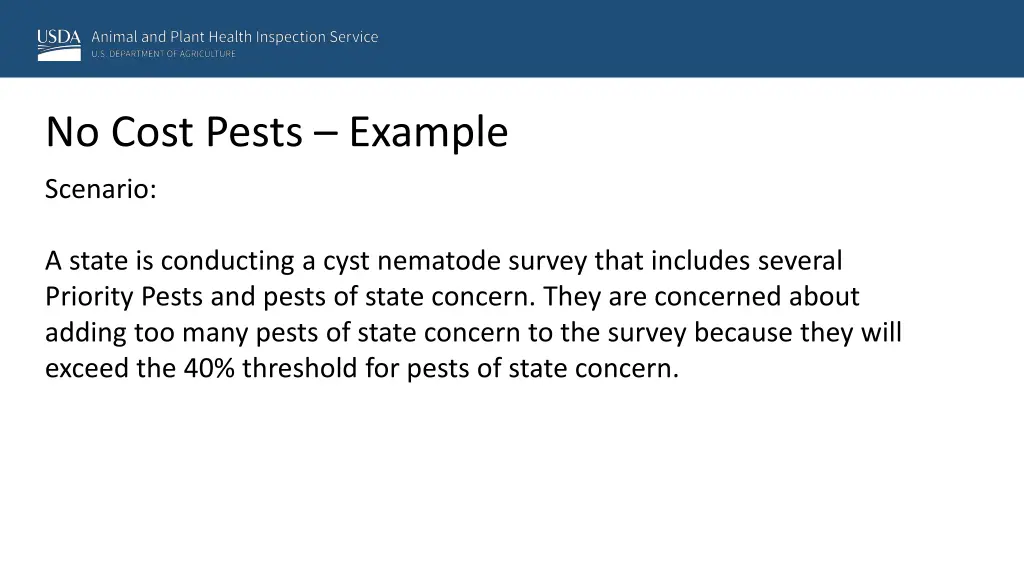 no cost pests example