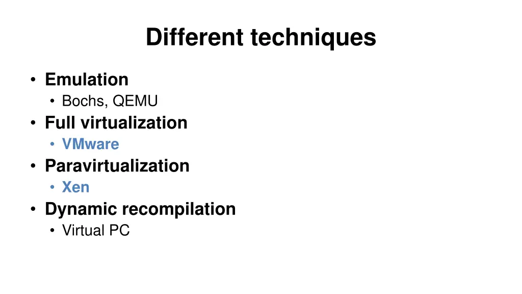 different techniques