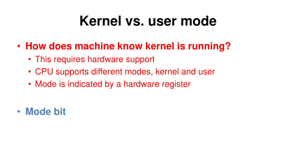 kernel vs user mode 1