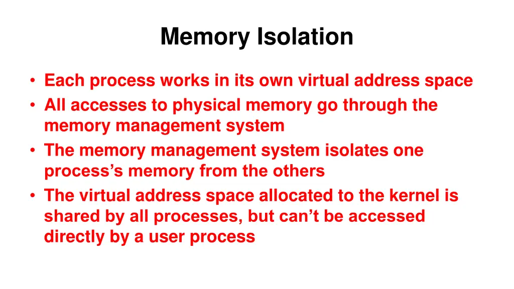 memory isolation