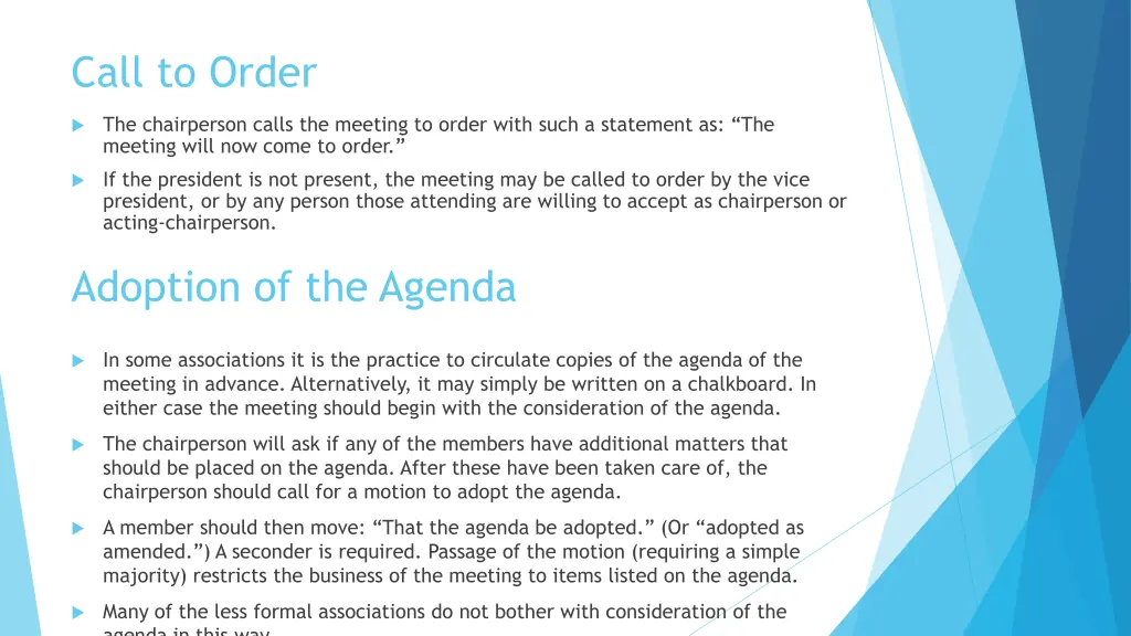 call to order