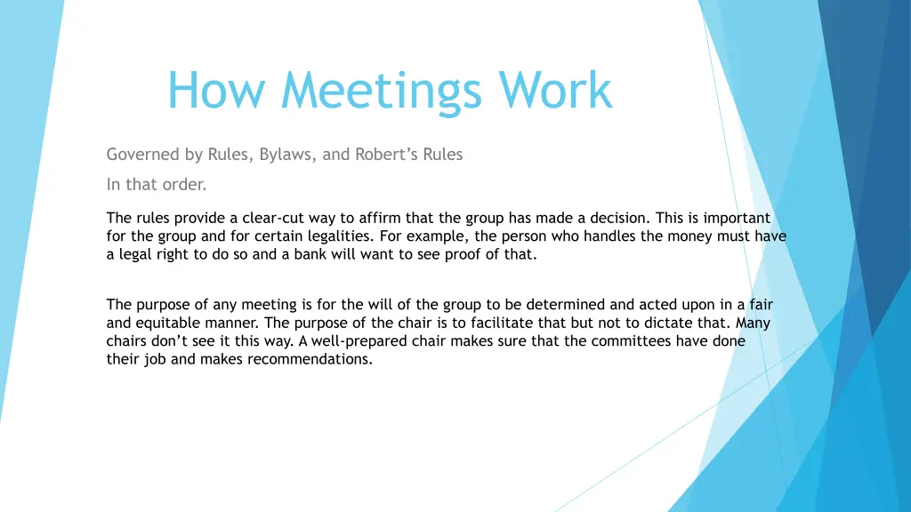 how meetings work