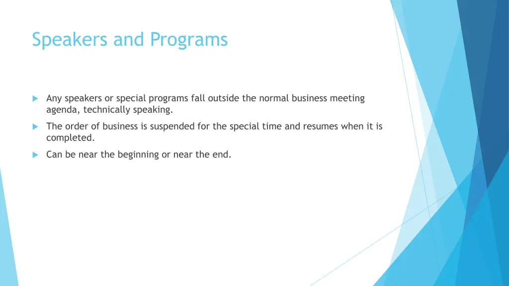 speakers and programs