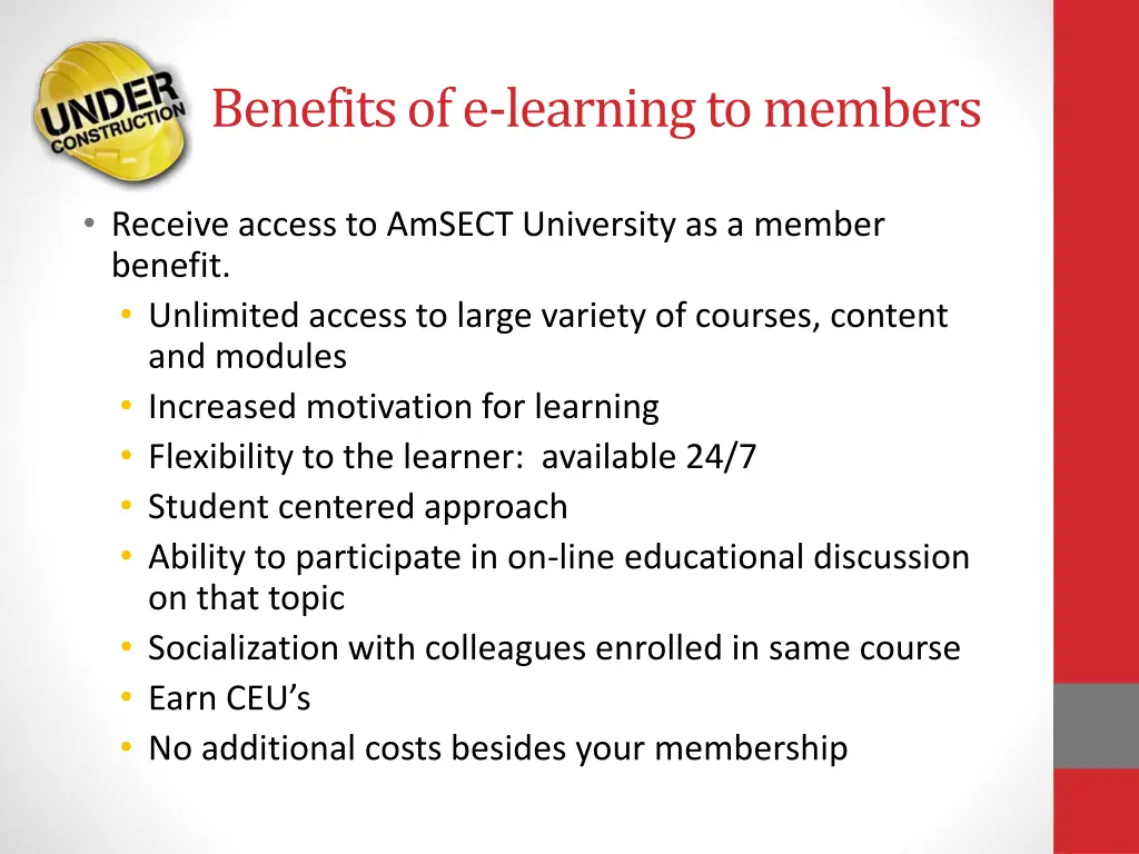 benefits of e learning to members