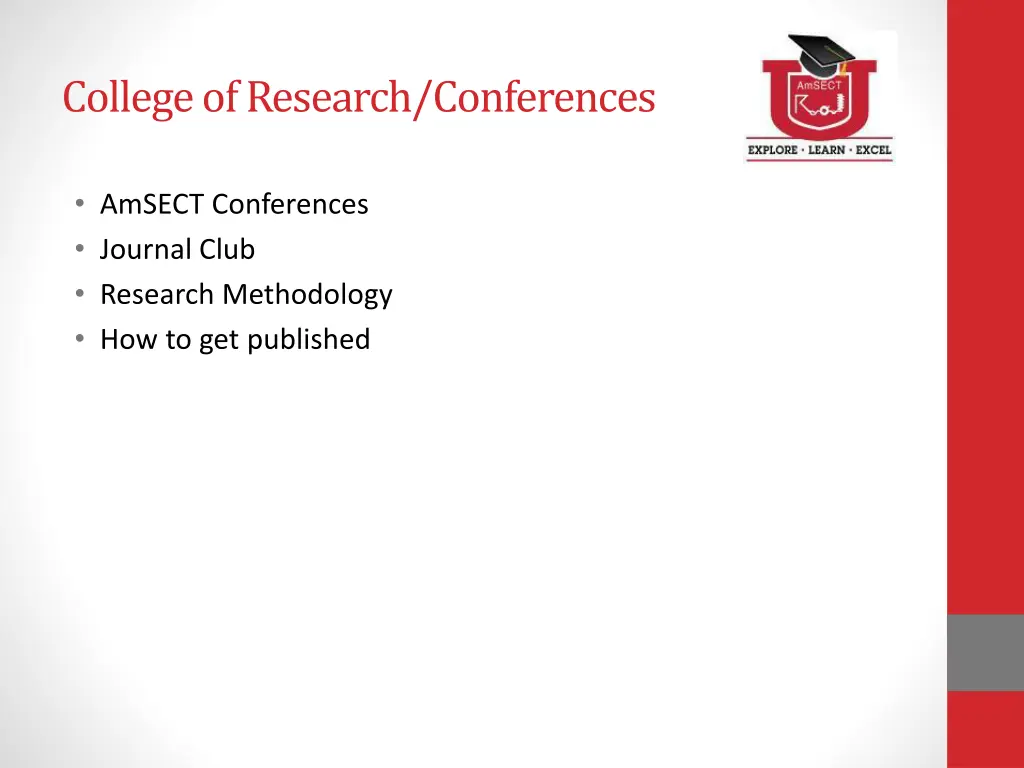 college of research conferences
