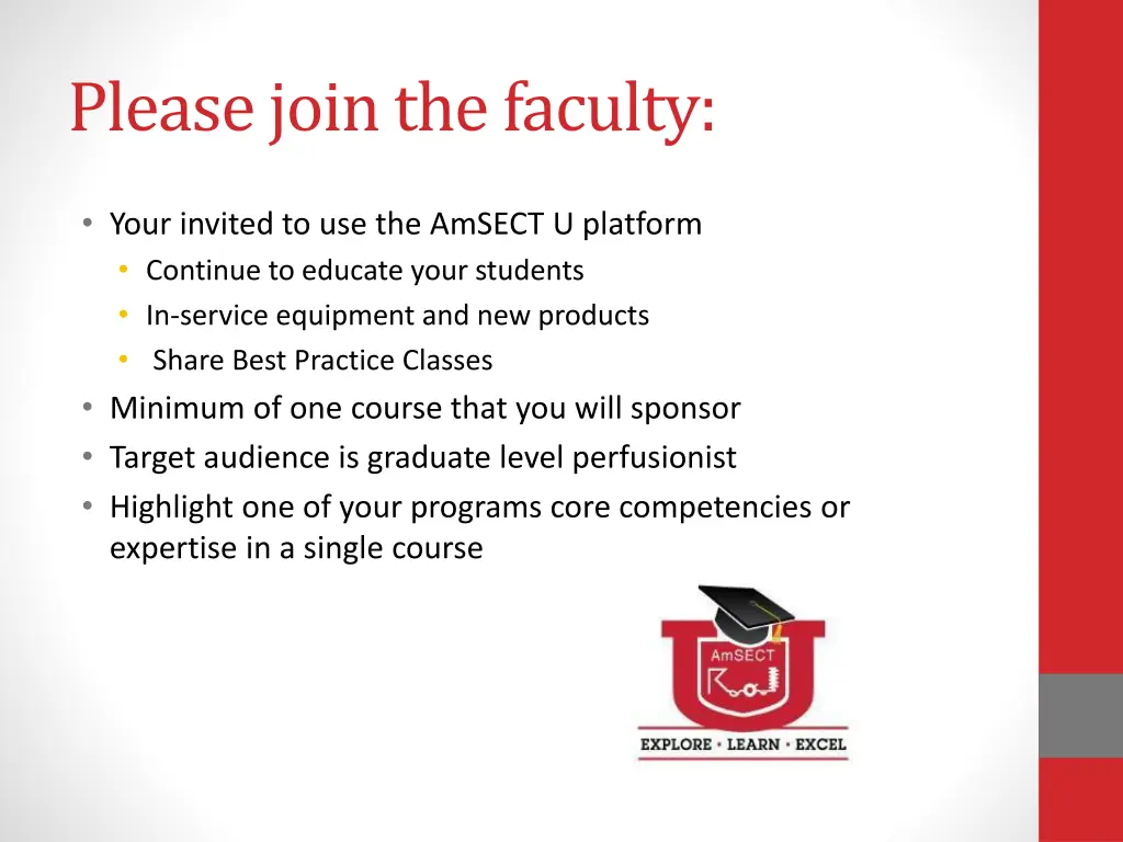 please join the faculty