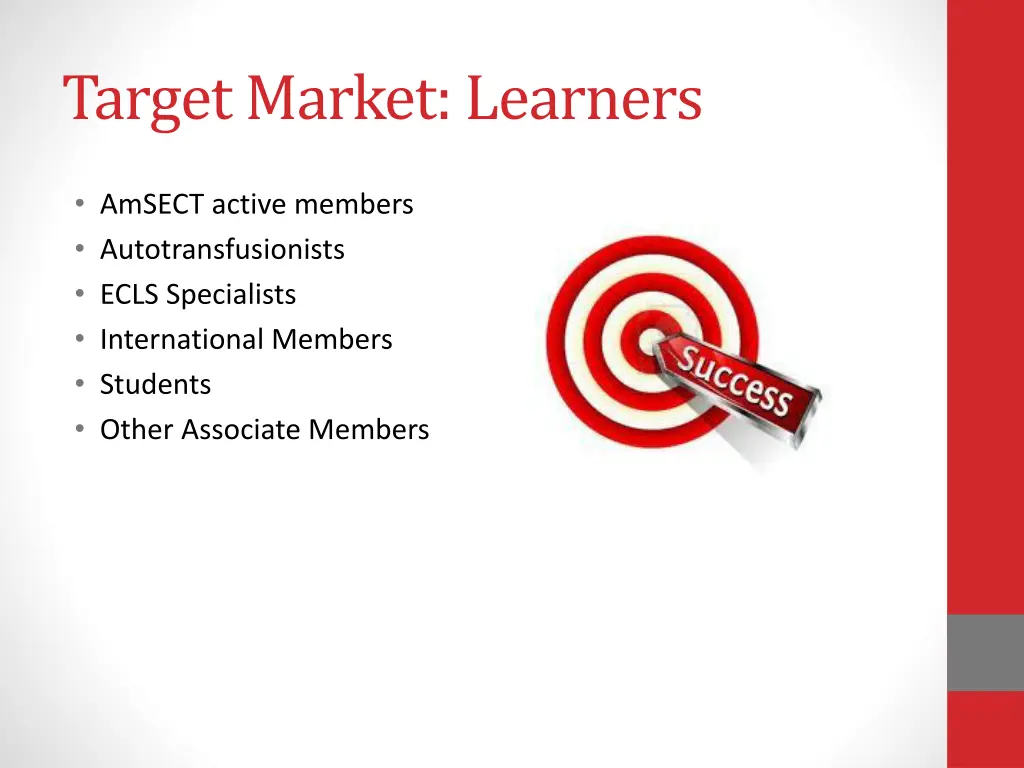 target market learners