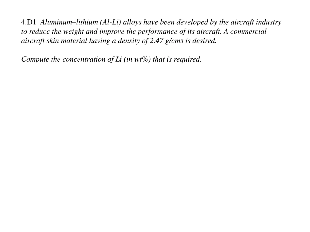 4 d1 aluminum lithium al li alloys have been