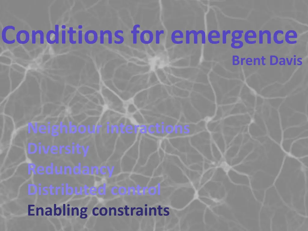 conditions for emergence 1