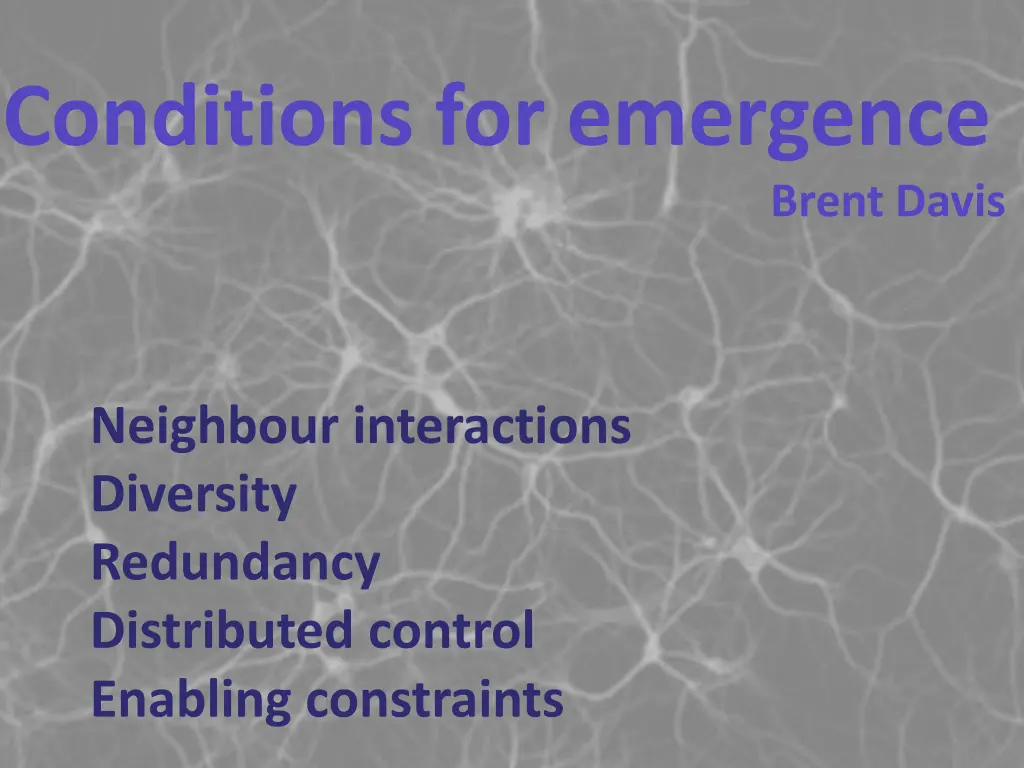 conditions for emergence