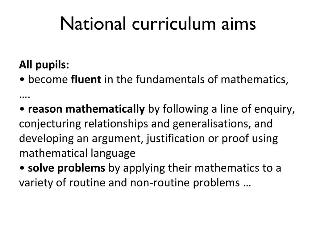 national curriculum aims
