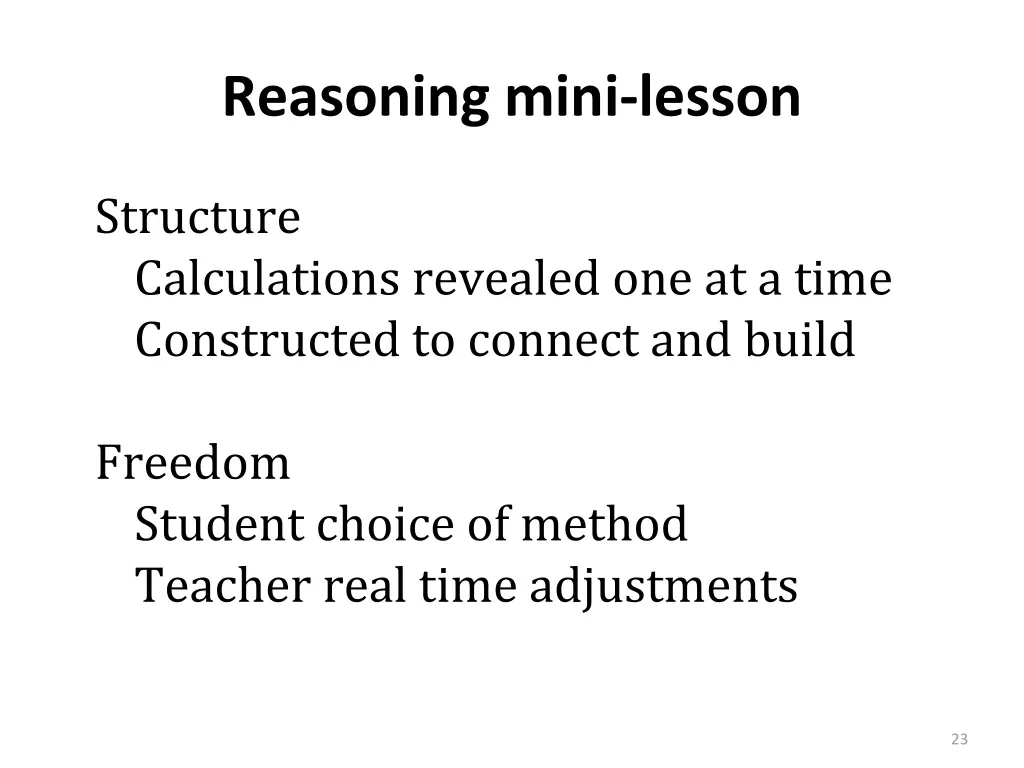 reasoning mini lesson 1
