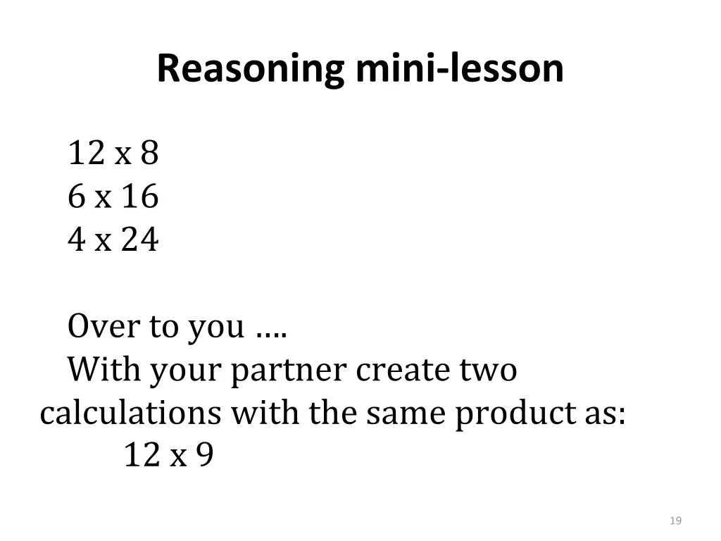 reasoning mini lesson