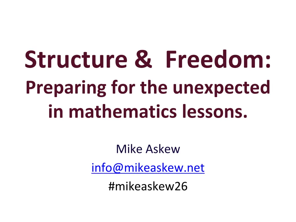 structure freedom preparing for the unexpected