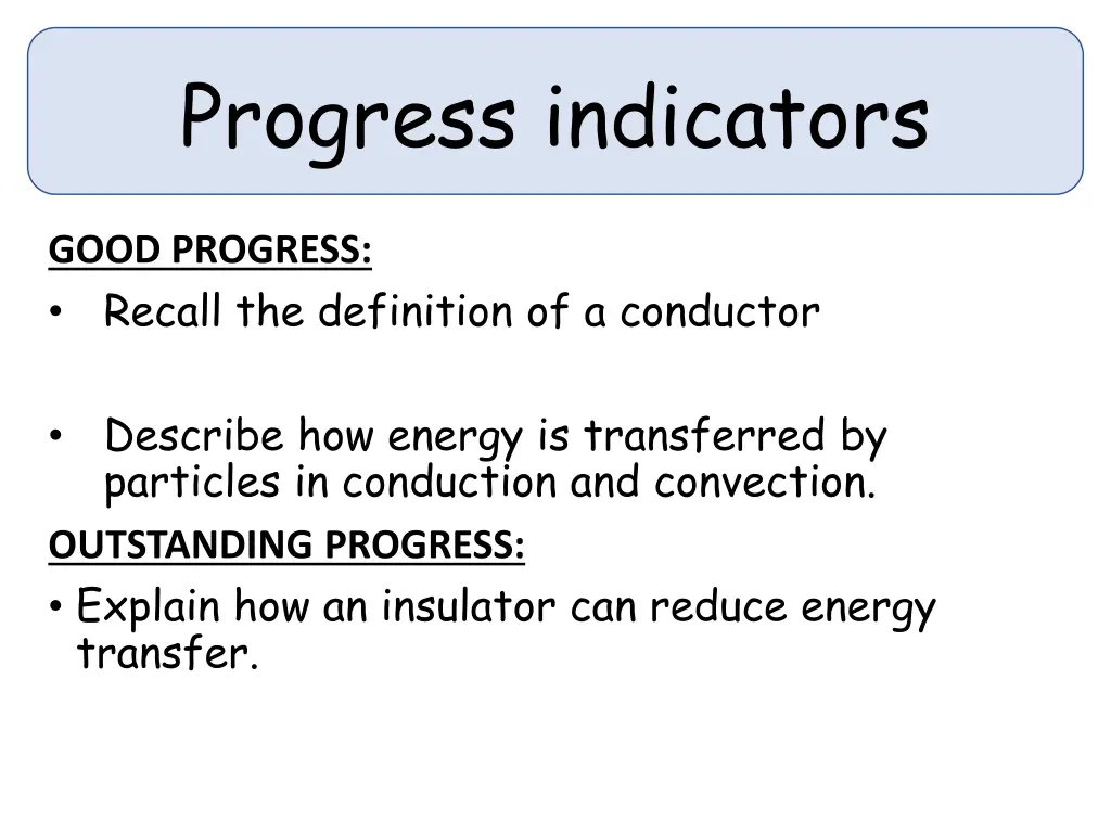 progress indicators