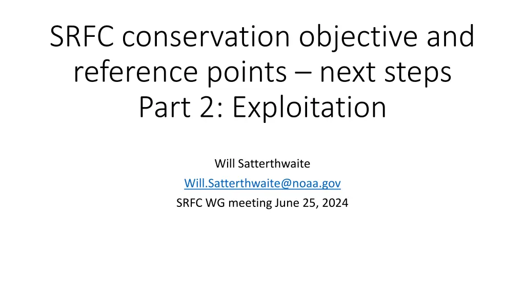 srfc conservation objective and reference points